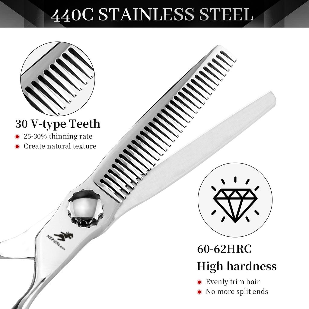 6.0 inch Nimpson silver numerical control knife head hair scissors, hair scissors, flat scissors, bangs scissors