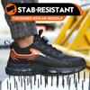 Mens Anti-Puncture Safety Shoes Steel Toe Work Boots Anti-Smash Lightweight Breathable Work Sneakers All-Season Casual Footwear