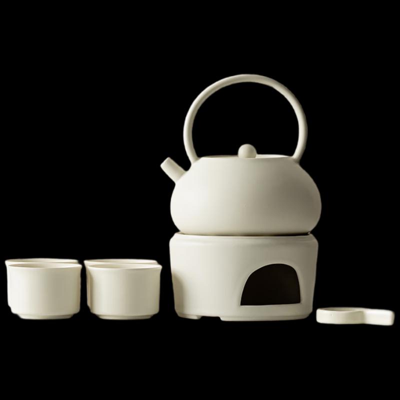 Woding Ceramic Portable Handle Tea Brewing & Warming Set