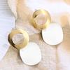 Simple Elegant Women Ladies Round Dangle Long Ear Stud Drop Earrings