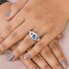 Genuine London Blue Topaz Round Cut Vintage inspired Ring , Topaz Engagement & Wedding Ring, Sterling Silver Ring Anniversary Ring