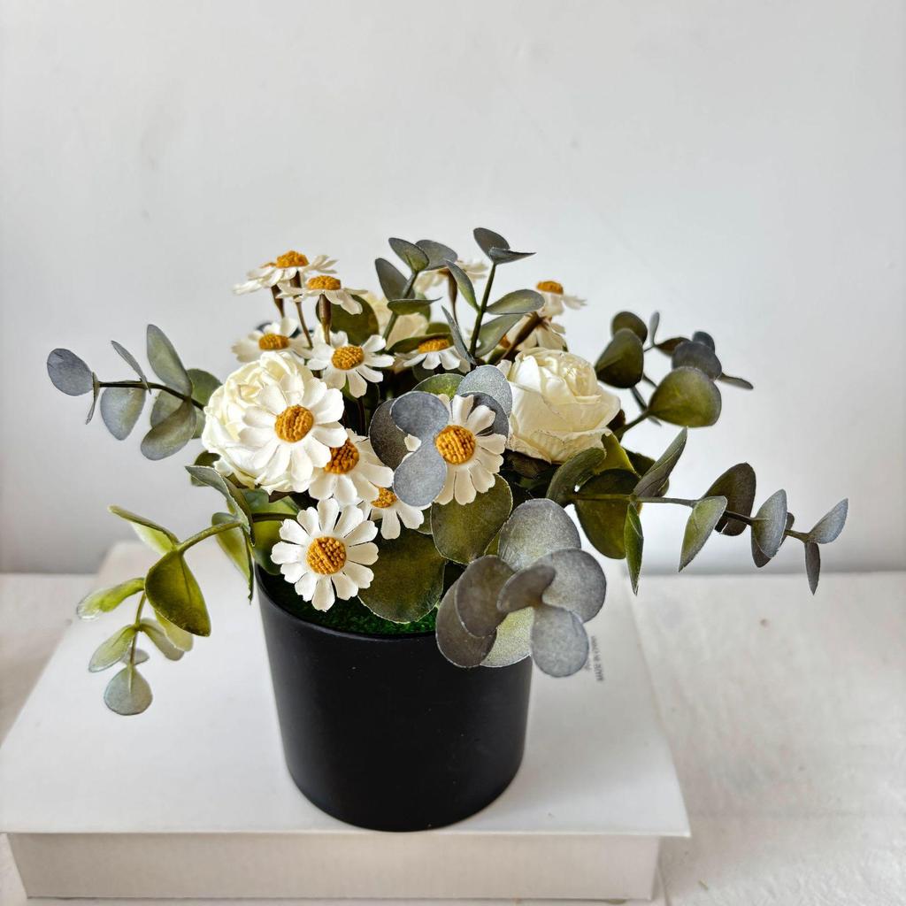 Bubble Rose Chamomile Bonsai Artificial Tabletop Flower Decoration