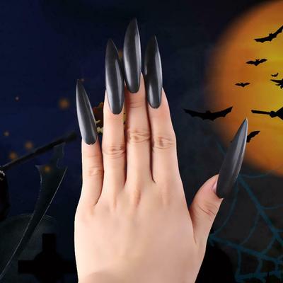 10 szt. Halloweenowe czarownice sztuczne tipsy zombie cosplay pełne krycie sztylet sztuczne paznokcie