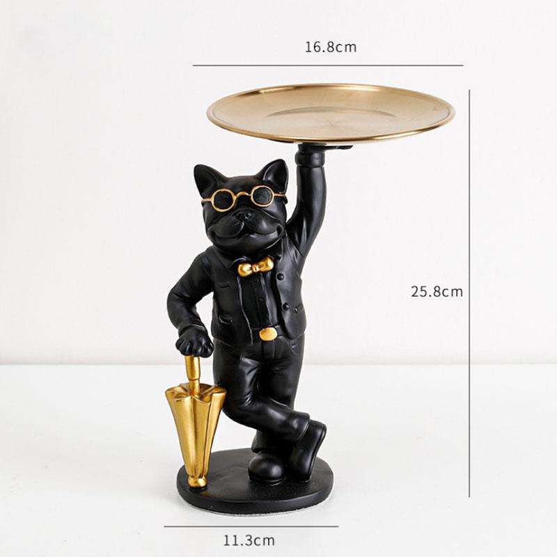

Статуя Бульдога Статуя Подставка для хранения Смола Искусство Украшение для дома Скульптура Фигурка Коллекция Любителя Животных Украшение для кабинета чёрный