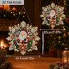 Christmas Acrylic Pearl Ornament Kit, DIY Suncatchers, 3D Mixed Pearls,7.87/9.72Inch Snowflake Santa, Xmas Decor & Gifts
