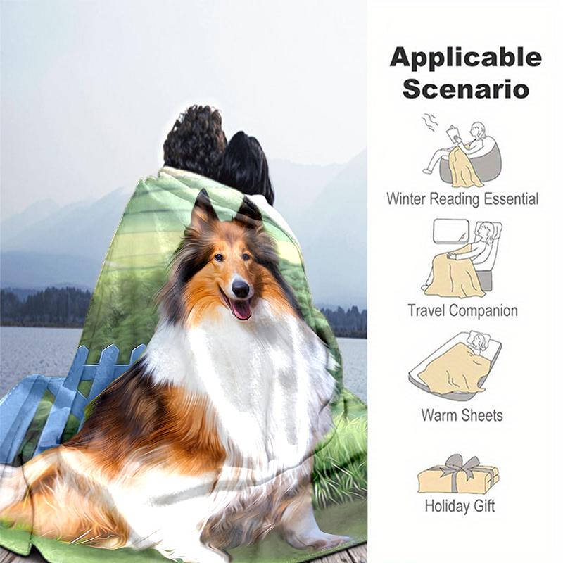 1PC Dog cute printed blanket, all season lightweight home office outdoor nap multifunctional blanket A8