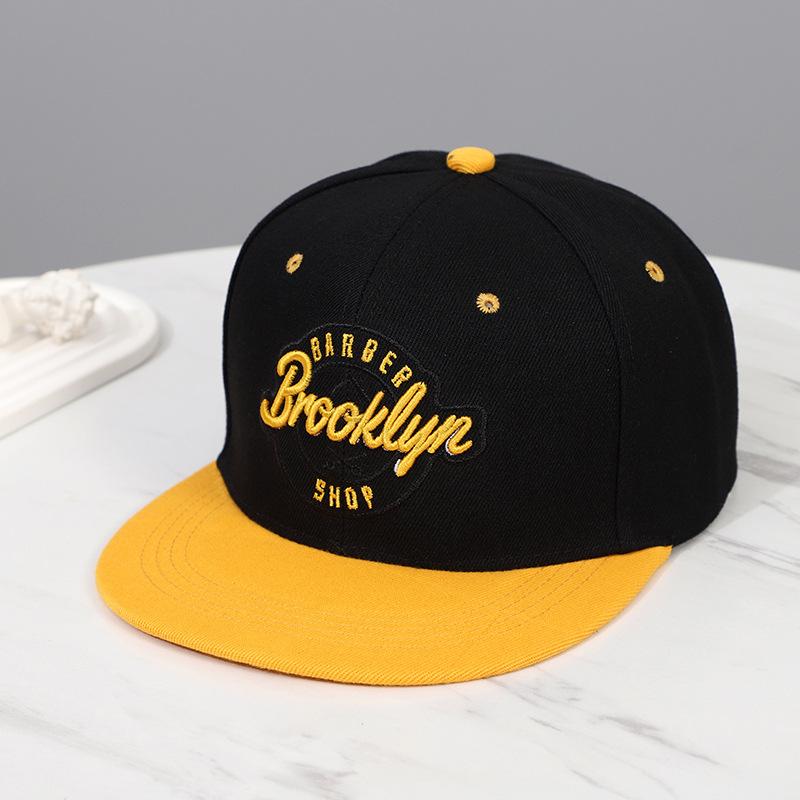Freedom Outdoors Women's Black Letter Embroidered Flat-Brim Baseball Cap New Universal Polyester Fiber Trendy Street Dance Sun Hat Baseball Cap