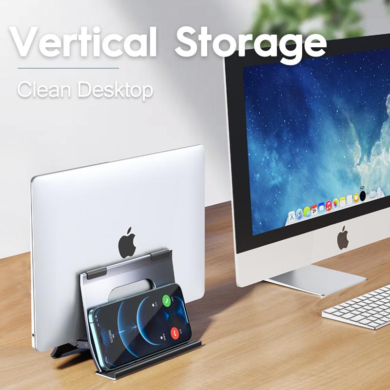 OATSBASF Vertical Laptop Stand Heat Dissipation Gravity Laptop Holder For MacBook Pro Air Xiaomi Tablet Aluminum Notebook Stand