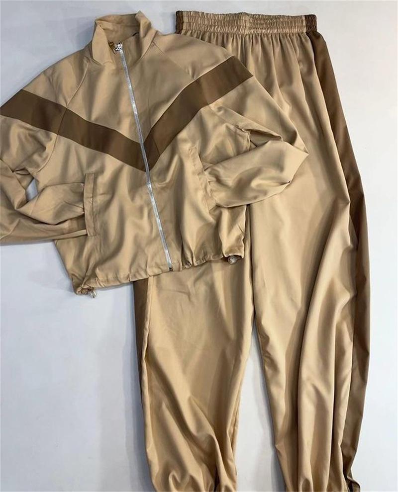 Women's Fashion Casual Color Matching Pullover Long Sleeve Sports Suit