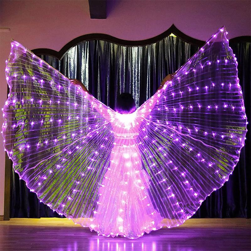 Retractable LED Luminous Butterfly Wings Costume for Halloween, Cosplay, and Performances - Adult and Child Sizes Available