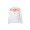 American street lightning wing print jacket men's and women's autumn and winter black loose shoulder heavy trendy hooded top