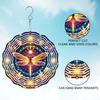Bohemian Mandala Dragonfly Wind Spinner - 2D Stainless Steel Garden Art, Handcrafted Floral Metal