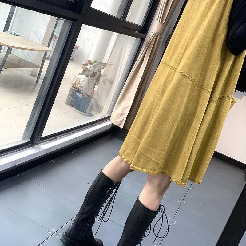 Dress for Woman Cotton Winter Vintage Casual Sleeveless Long Vest Knitted Sleeveless Vest Dresses