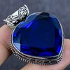 Blue Topaz Gemstone Handmade 925 Sterling Silver Jewelry Pendant 1.73" I6d58