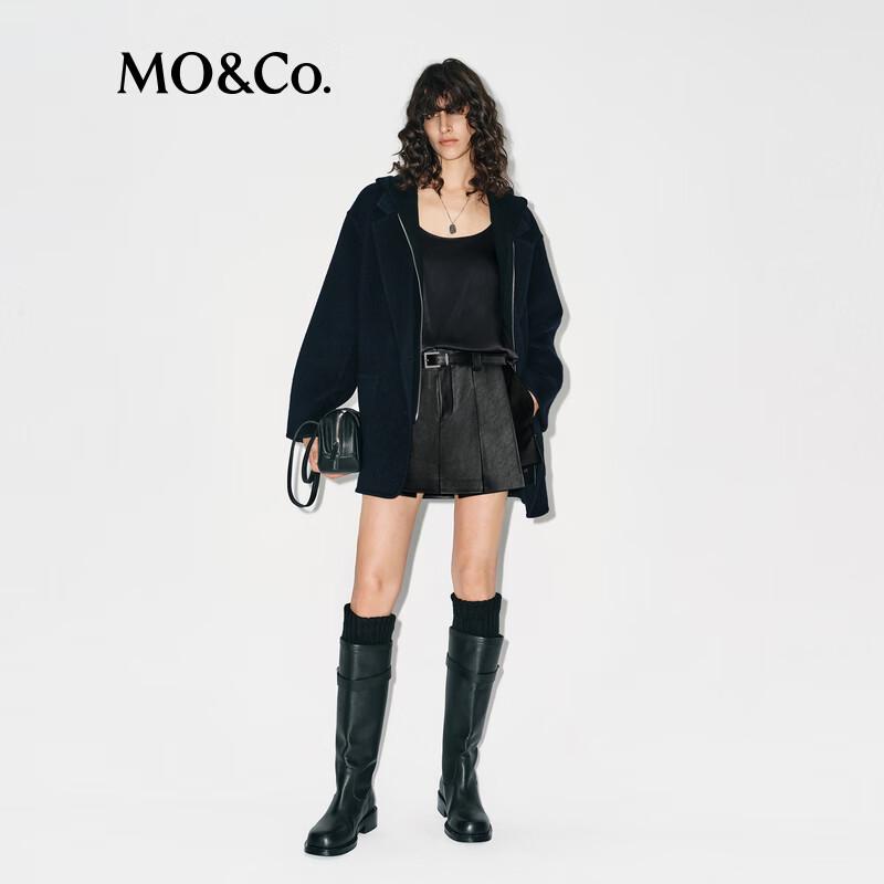 MO&Co. Detachable Hood Wool Blend Coat