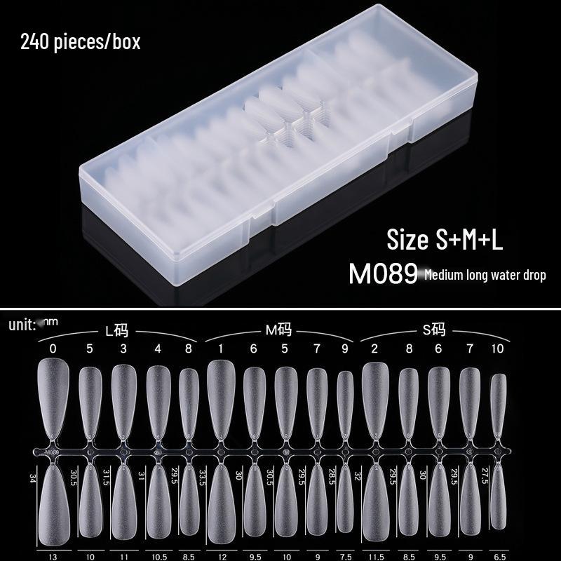 

Nail Art S/M/L Traceless Matte Tips - 240 Ultra-Thin, Wearable Extensions, No Carving/Grinding Needed