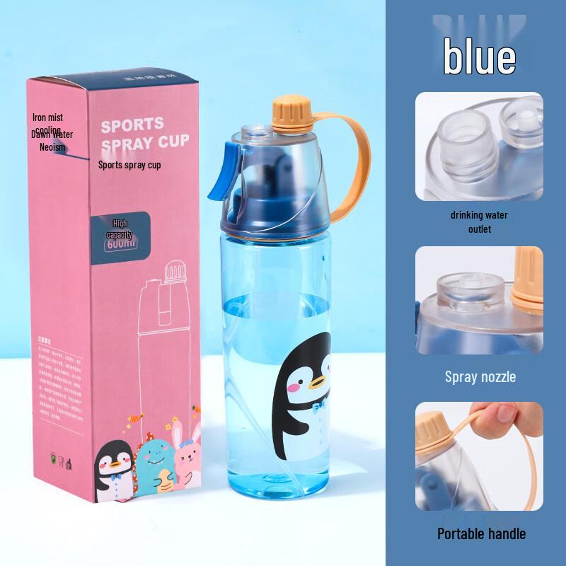 WZ Kids Cartoon Portable Spray Water Bottle 600ML