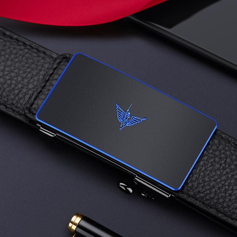 

Мужской ремень Emperor Belt из воловьей кожи с автоматической пряжкой, новый кожаный брючный ремень в деловом стиле, модный и универсальный ремень 130cm золотой