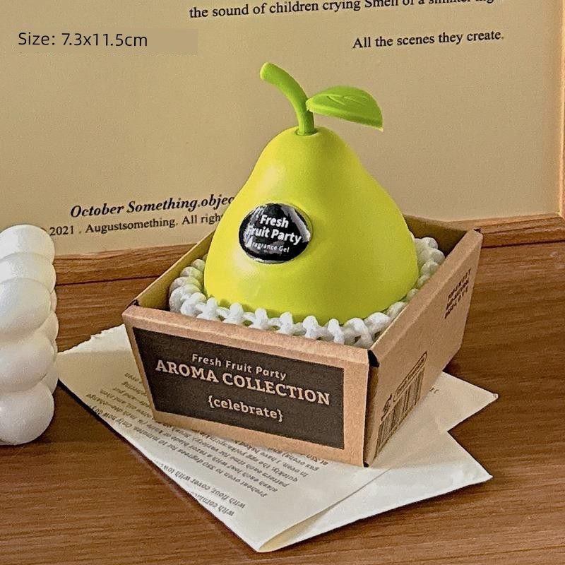 

Japanese Creative Home Decor Indoor Long-Lasting Fragrance Solid Balm Toilet Deodorizer Fresh Air Fruit Aroma Pear