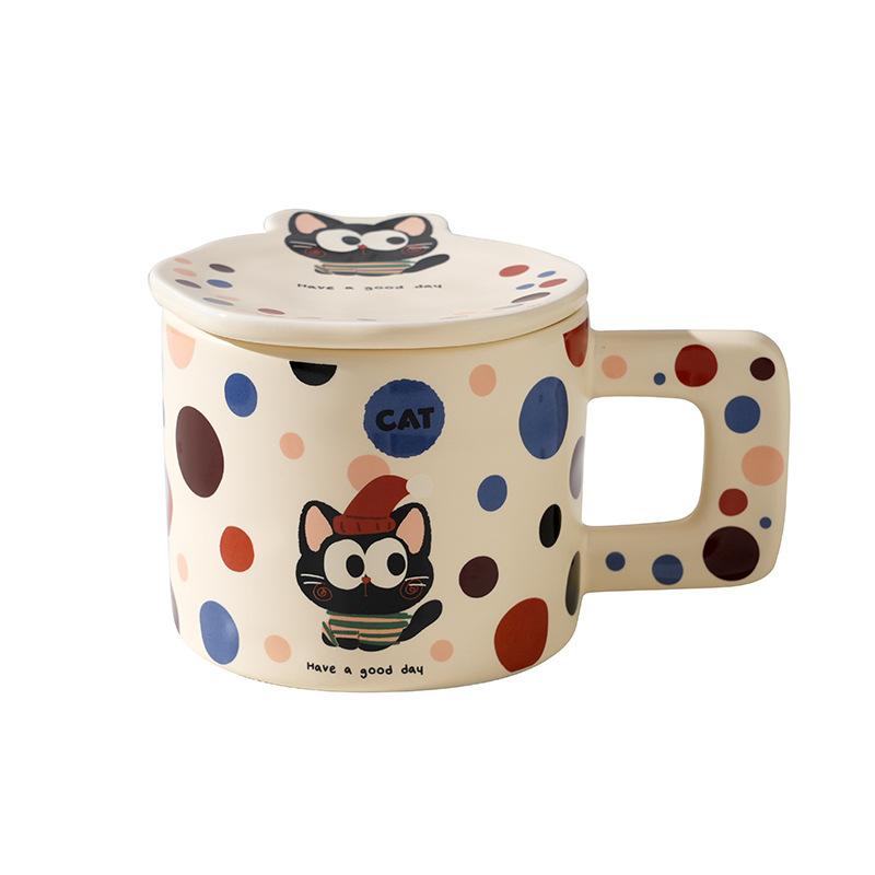 Wind Ceramic Cup With High Value, Creative And Cute Household Couple Water Cup Gift Box, Accompanying Gift