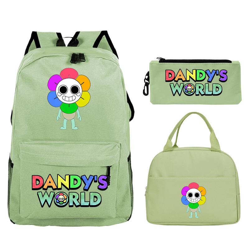 Dandy's World Game Merchandise Printed Primary and Secondary School Schoolbag Three-piece Set Foreign Trade Popular Children's Backpack