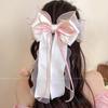 2024 Spring/Summer Large Jasmine White Mesh Bow Hair Clip for Women