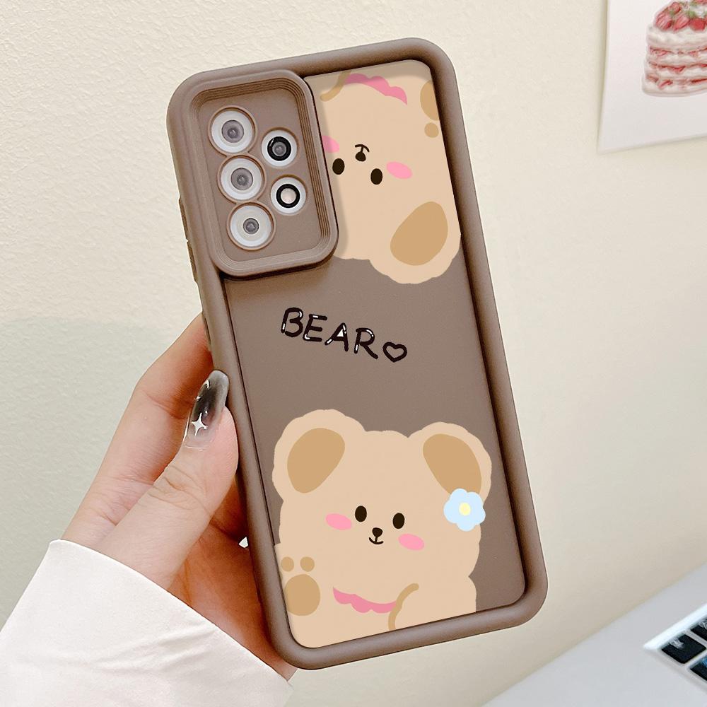 Cute Bear Soft Silicone Case For Samsung A54 5G A53 A55 A52 A34 A35 A51 A32 A25 A24 A23 A13 A14 A12 S23 Ultra S21 S20 FE Cover