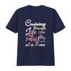 Cruising Through Life One Port At A Time And Youth T Shirt Black Vintage Washed Streetwear Breathable Comfortable Stylish