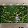 Tropical Green Wall Backdrop with Waterfall, Monstera and Ferns Photography Background
