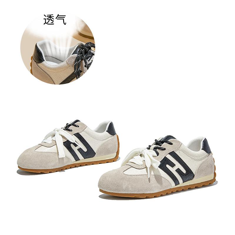 Leather Retro Women's Autumn New Light Casual Versatile Racing Shoes Flat Sports Women's Shoes Tide