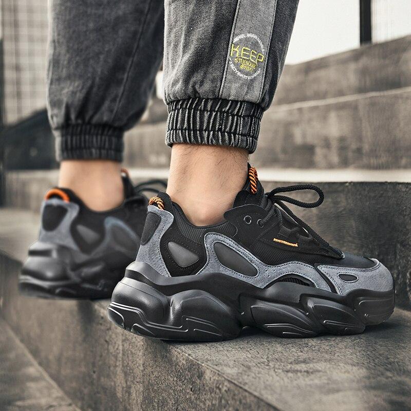 Schwarze Samurai Dicksohlige Alte Schuhe Herren Retro Ins Funktion Erhöhte Sportschuhe Herren Freizeit Schwarze Schuhe Trend Herrenschuhe