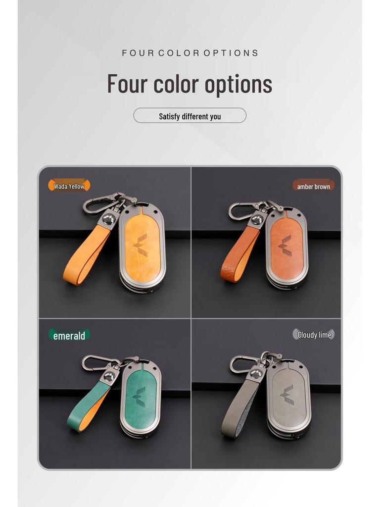 Wuling Hongguang Mini Leather Key Case – Genuine Leather Key Protection with Metal Buckle
