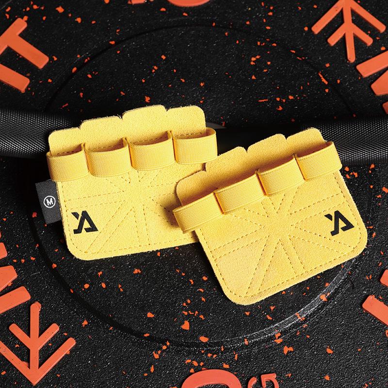 Men s Four-Finger Grip Strength Gloves: Anti-Slip Palm  Wrist Protectors for Deadlift  Barbell Small