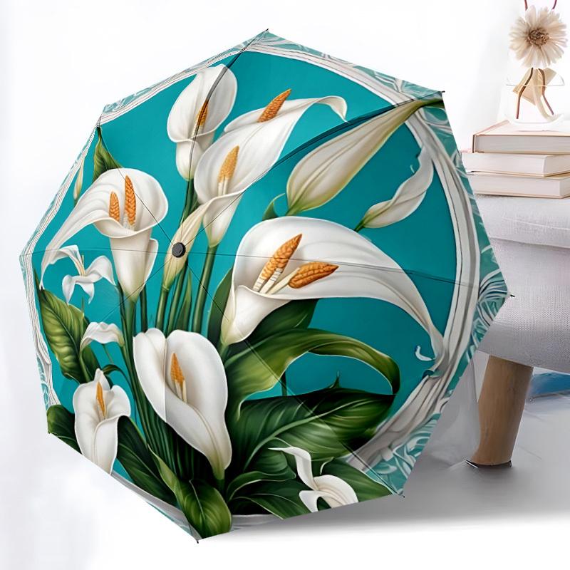 

1pc Calla Lily Bouquet Automatic Folding Umbrella Durable Iron Frame,All Seasons Home Travel Outdoor Multifunctional Umbrella yy251115175