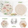 Dinosaur Cotton Cup Coasters with Holder Absorbent Drink Coasters Set for CoffeeTabletop Protection Housewarming Gift Home Decor 6 Pcs