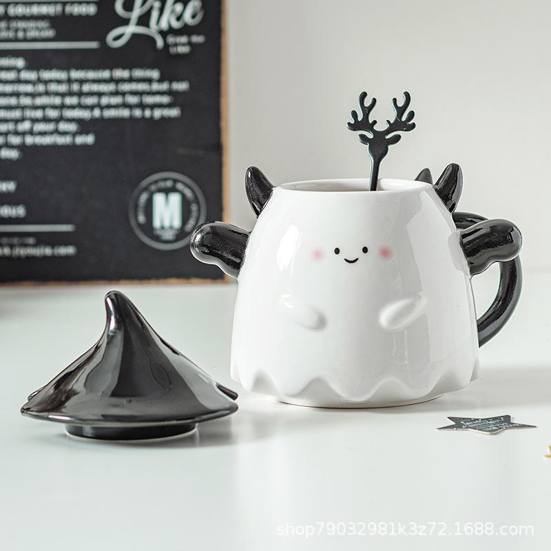 Creative Fun Halloween Little Devil Ceramic Mug Couple Love Water Cup Birthday Gift Drink Tea Mug Office Teacup Home Decoration