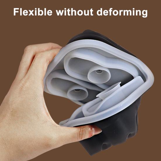 Forma de Gelo de Silicone de Grau Alimentício com Tampa 4 Compartimentos Liberação Fácil Formato de Sapato Criador de Cubos de Gelo para Bar Doméstico
