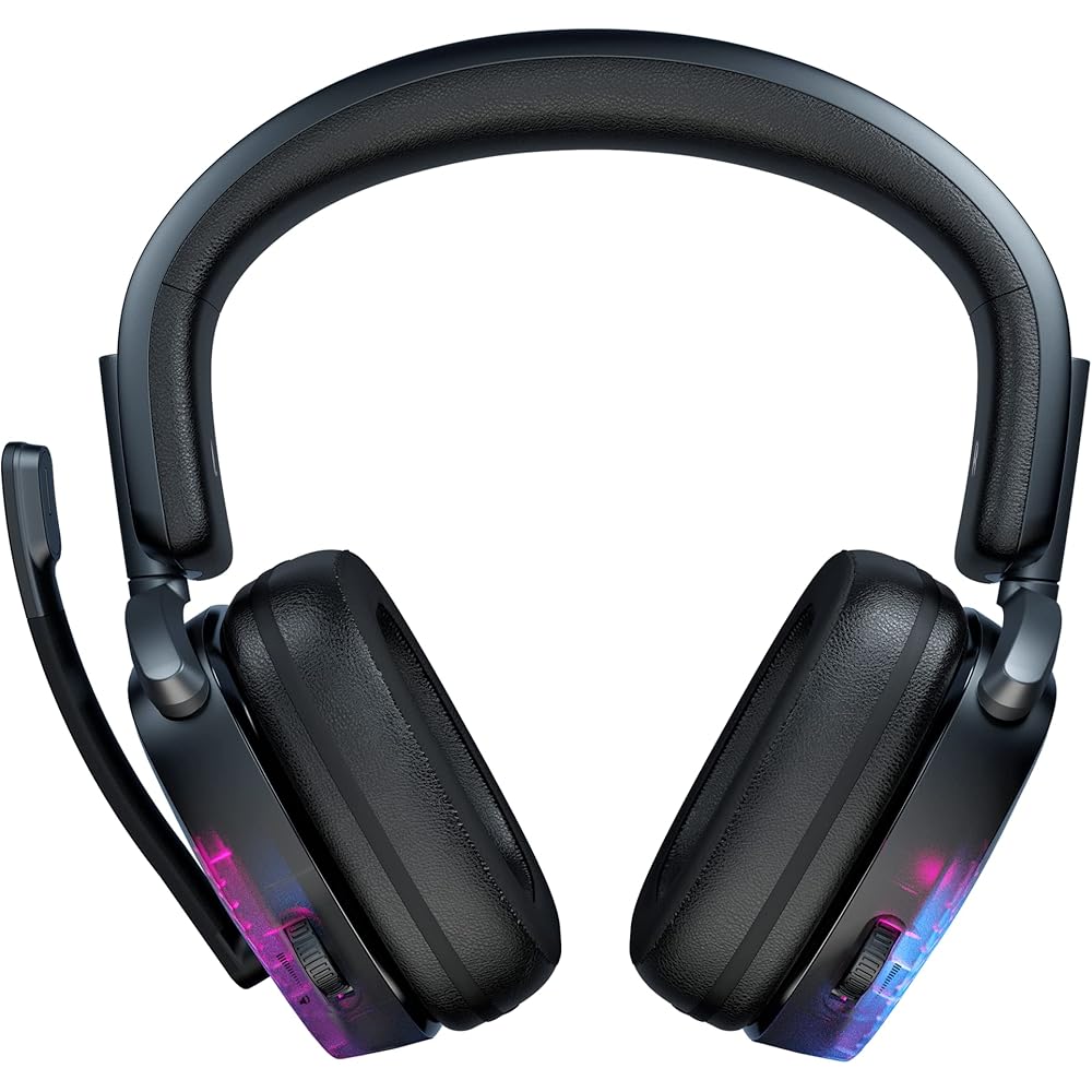 ROCCAT Syn Max Air Wireless Gaming Headset, 2.4GHz/Bluetooth, Smartphone Simultaneous Playback, Black, PC/PS5/PS4/Switch, Flip Mute, 3D Audio, Chargin