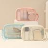 Mesh Cosmetic Bag Portable Travel Makeup Organizer Breathable Zippered Toiletry Pouch