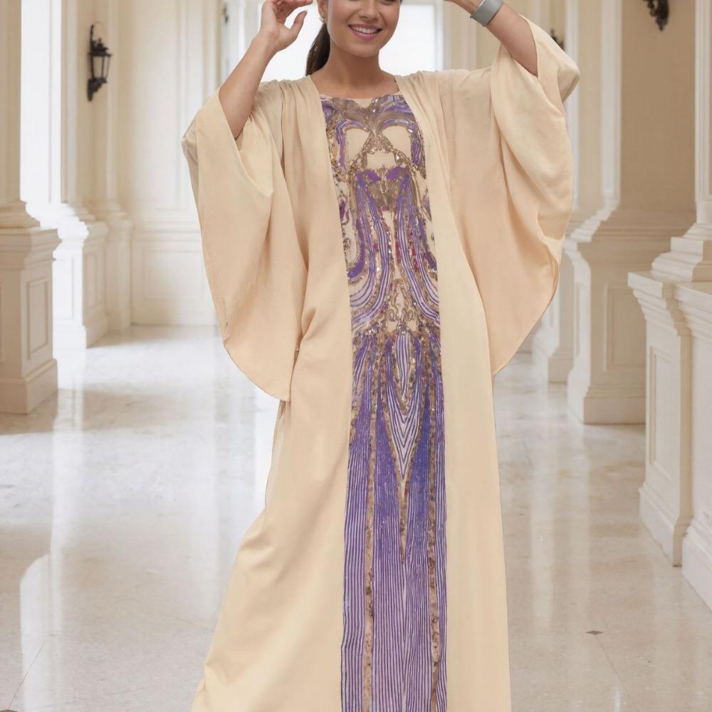 Übergröße Boho Kaftan Kleid, Damen Übergröße Maxi Cover Up Kleid