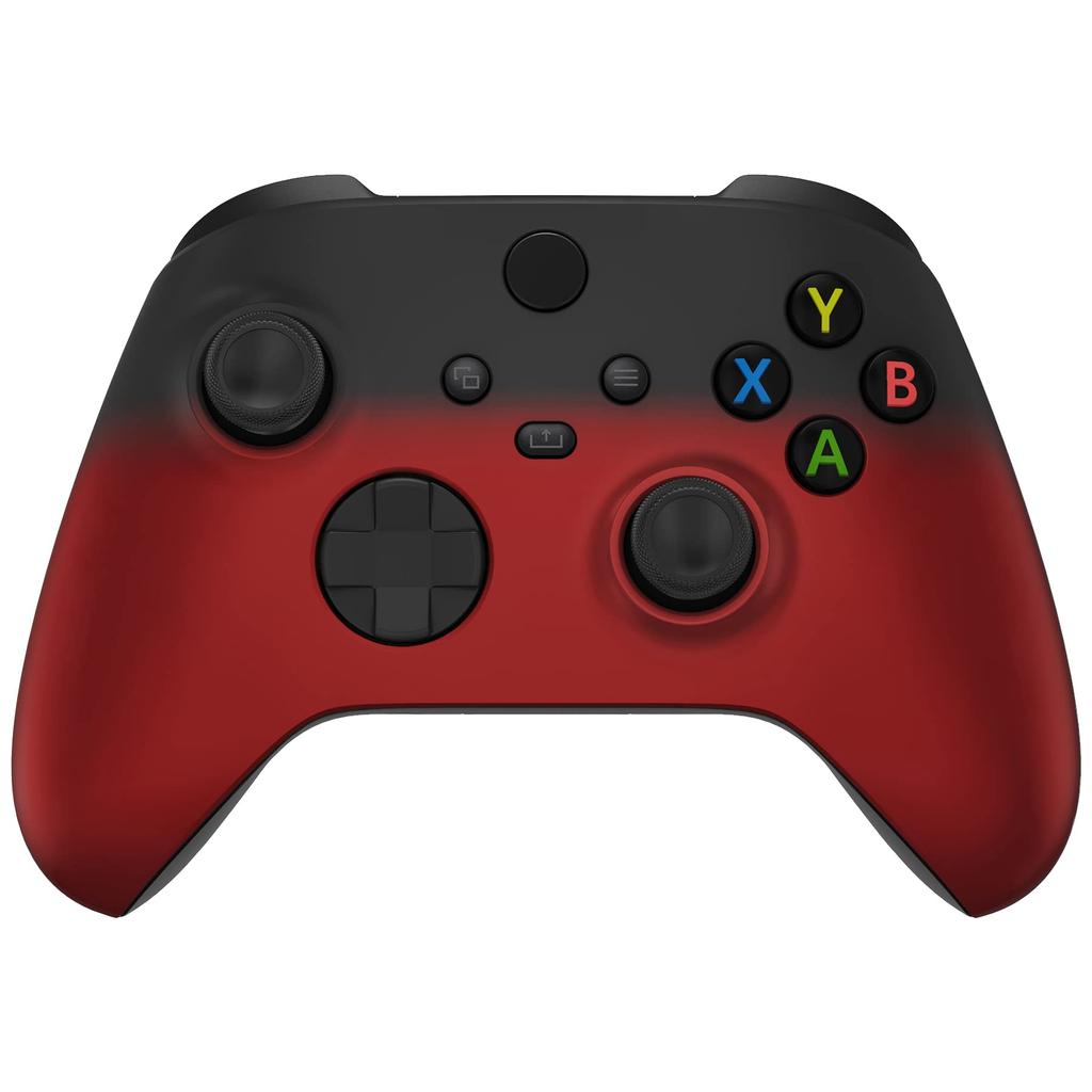 eXtremeRate Side Rail Grip Shell for Xbox Series X S Clear Black Replacement Front Housing Cover Handle Faceplate for Xbox Core Wireless Controller