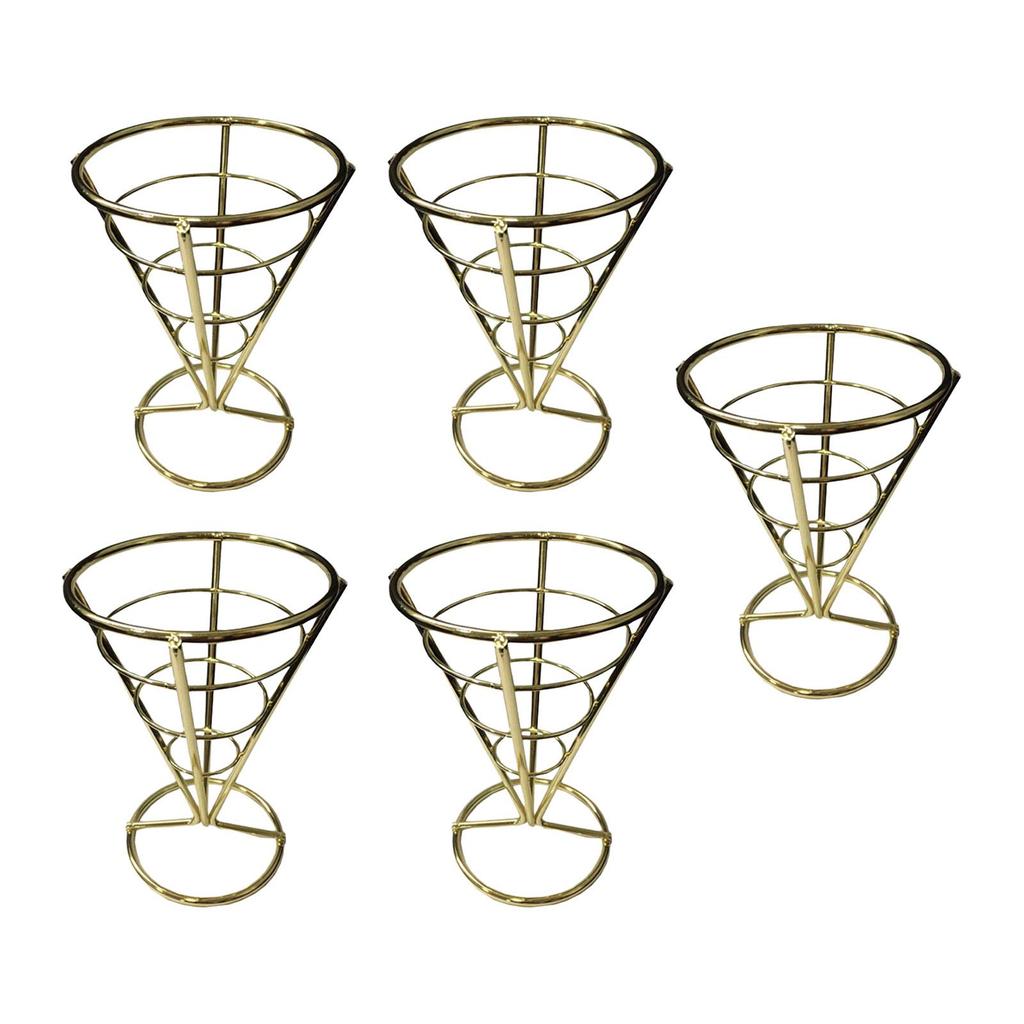 French Fries Stand Fried Chicken Display Rack, Metal Wire French Fry Holder for Restaurant, Cafe, Buffet Food Serving