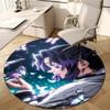 1pc Demon Slayer2 Design Printed Area Round Carpet for Bedroom Living Room Home Decor Rugs Mat Non Slip Mat Rug for Bedside