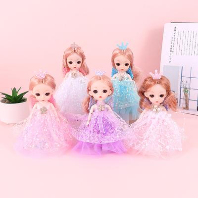 17cm Pearl Wedding Dress Princess Dress Up 8 Min Bjd Multi-joint Doll