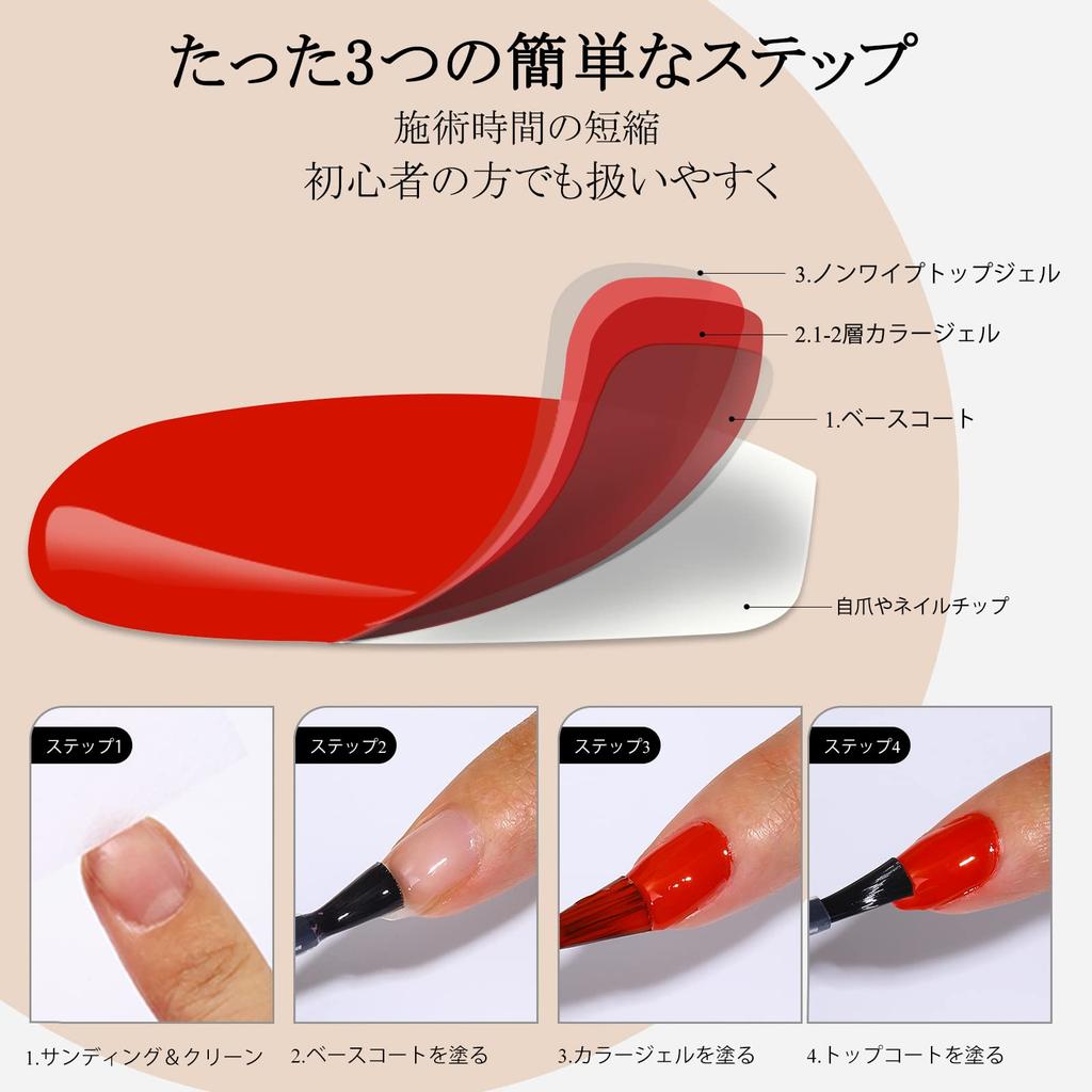 TOMICCA Gel Nail Top Coat and Base 15ml Large Compatible Coat, (2-Pack), No-Wipe, Capacity, UV/LED