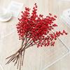 Crafts DIY Red Berry Branche Snow Frosted Reusable Artificial Holly Berries Wreath Decor Realistic Fake Plant Home Decoration
