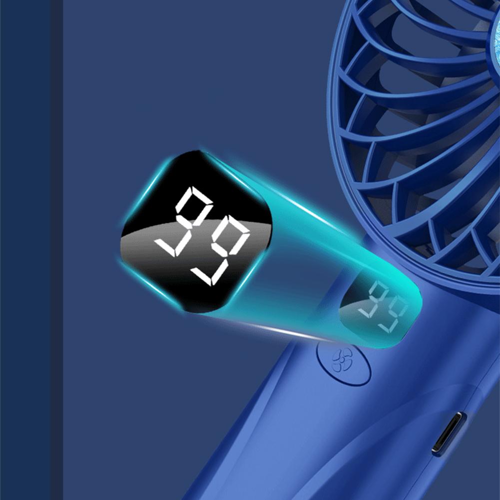Digital Display Cooling Electric Fan 4000mAh Water Spray Mini Fan 5 Speed Humidifying Table Fan Spray Handheld Fan for Home Dorm