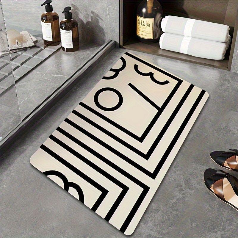Nordic Abstract Style Bath Mat Diatom Mud Bathroom Non-slip Floor Mats Super Absorbent Entrance Carpet Toilet Rug for Home Decor