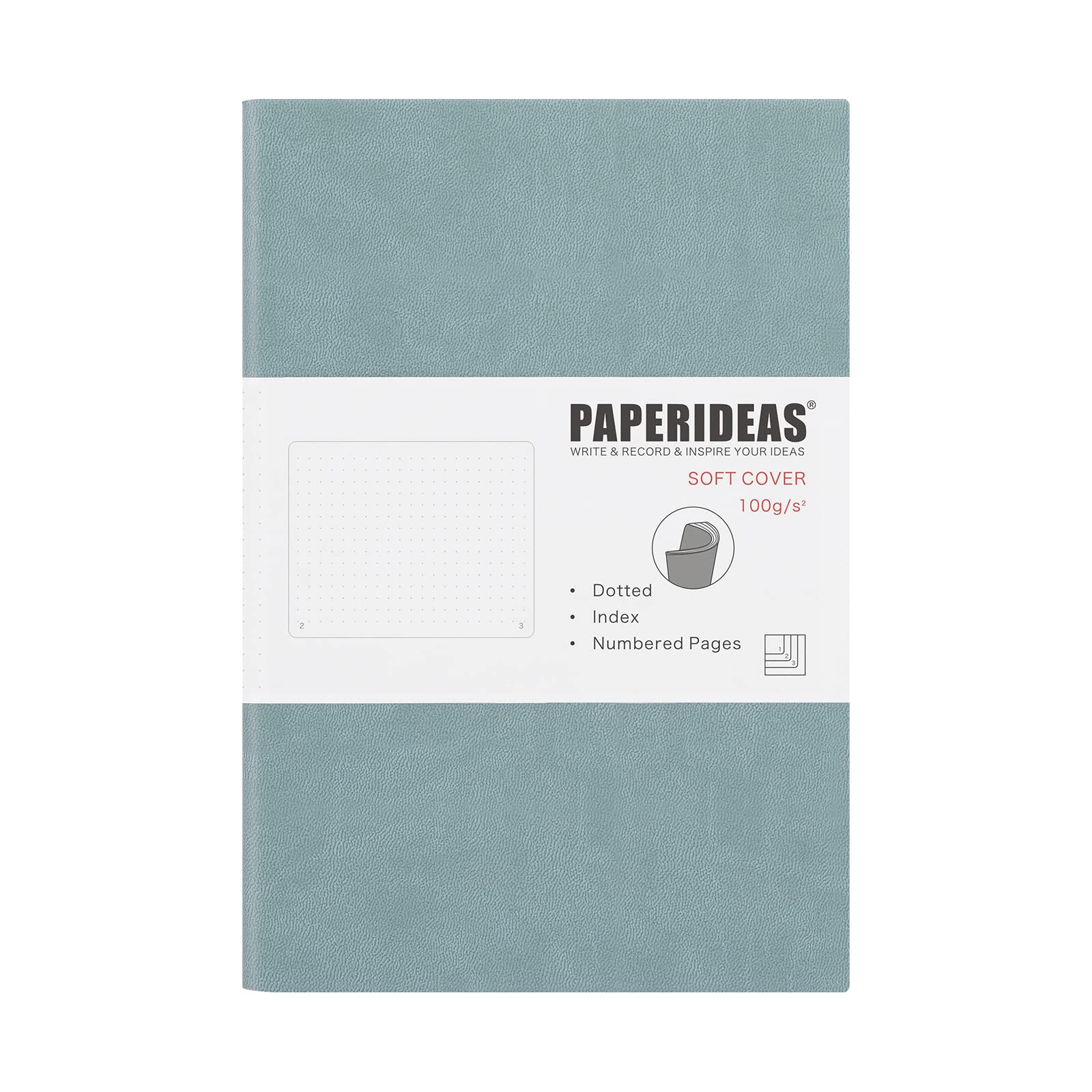 

PAPERIDEAS Notebook A5 Softcover Fog (Dot, Blue)