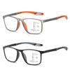 Weiche multifokale progressive Lesebrille mit Anti-Blaulicht-Schutz, multifokale Brille für ältere Menschen, Herren- und Damenbrille mit großem Rahmen